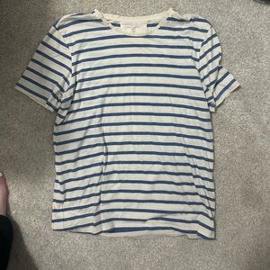Striped Blue and White Men's Short Sleeve Tee